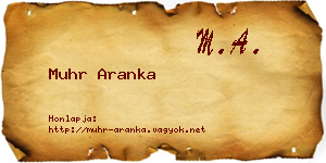 Muhr Aranka névjegykártya